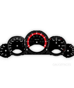 For Porsche 911 997 (Gen 1&2): Gauge Faces Set – OPTIONS – Black / Guards Red Solid Accent Track