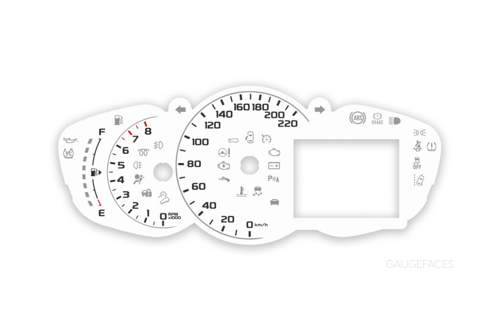 Chevrolet Trax Custom Gauge Face Rpm Kmh White Gauge Faces