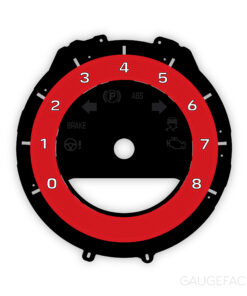 For Porsche 911 (Type 992): Gauge Face Tachometer - OPTIONS - Red