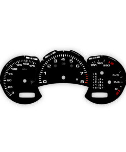 For Porsche Boxster 986: Gauge Faces Set - OPTIONS – Black (Blockstyle Font)
