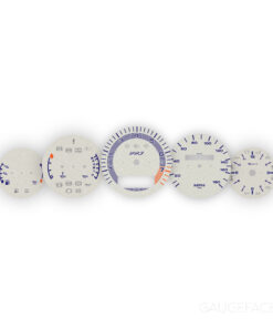 For Porsche 911 993 (1995-98): Gauge Faces – Custom Design – Silver Metallic with Blue Lettering