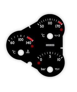 Ferrari F360 F430 (Type F131) Temperature / Pressure Gauge Face - Spider Look - Black - OPTIONS