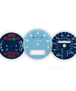 Custom Order: Porsche 964 Gauge Faces Set - Pastel Blue/Navy - Tiptronic