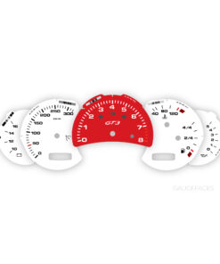 Custom Order: Porsche 996.2 Gauge Faces Set - White / Red