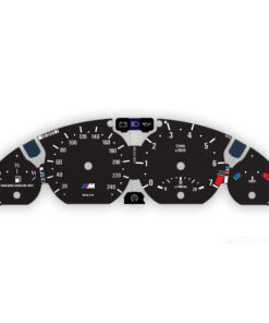 Custom Order: BMW E46 325i Gauge Face - M-Style - KM/H - Black