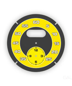 For Porsche: Gauge Face Sport Chrono (Clock) – 992 Style – Dark Gray with Yellow Ring