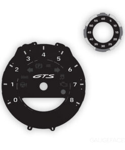 Custom Order: Porsche 911 (992) GTS Gauge Face Tachometer + Sport Chrono - Black