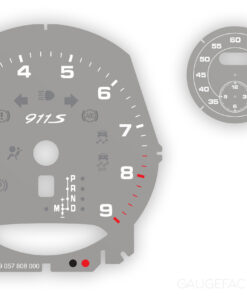 Custom Order: Porsche 991.1 Gauge Face Tachometer - 9000 RPM - PDK + Sport Chrono - GT Silver