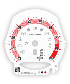Custom Order: Porsche 981 Boxster Gauge Face Tachometer - White