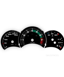 Custom Order: Porsche 986.1 Boxster S Gauge Faces Set - EU-Spec - Black with Retro Style Ring