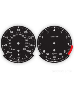 BMW Gauge Faces E87/ E81/ E88/ E82 /E90/E91/E92/E93/ E84 - 8000 RPM - Black