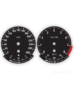 BMW Gauge Faces E87/ E81/ E88/ E82 /E90/E91/E92/E93/ E84 - 8000 RPM - Black