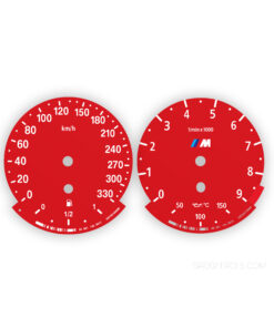BMW M-Style Gauge Faces E87/ E81/ E88/ E82 /E90/E91/E92/E93/ E84 - 9000 RPM - OPTIONS - Red