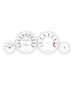 BMW E21 Instrument Gauge Faces - 220 KMH - 8000 RPM - White