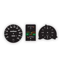 BMW E28 Instrument Gauge Faces - 220 KMH - 7000 RPM - Black