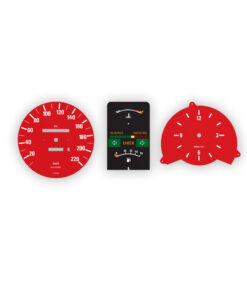 BMW E28 Instrument Gauge Faces - 220 KMH - 7000 RPM - Red.
