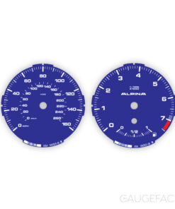 BMW E82 128i 1-Series Gauge Faces - Alpina Style - Blue