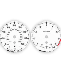 BMW Gauge Faces E87/ E81/ E88/ E82 /E90/E91/E92/E93/ E84 - 8000 RPM - White