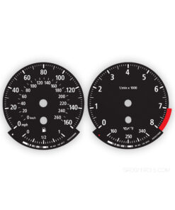 BMW Gauge Faces E87/ E81/ E88/ E82 /E90/E91/E92/E93/ E84 - OPTIONS - Black