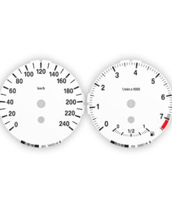 BMW Gauge Faces E87/ E81/ E88/ E82 /E90/E91/E92/E93/ E84 - Low - 7500 RPM - White