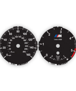BMW M-Logo: Gauge Faces E87/ E81/ E88/ E82 /E90/E91/E92/E93/ E84 - Diesel - Low - OPTIONS - Black