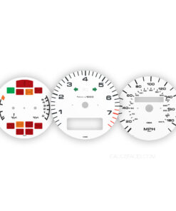 For Porsche 964 Turbo: Gauge Faces Set - 180 MPH / 300 KM/H - White