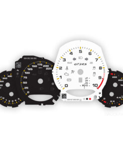 For Porsche 911 991 GT3: Gauge Faces Set - PDK - US-Spec - Black /White