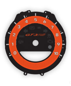 For Porsche 911 992 GT3RS: Gauge Face Tachometer – Orange Red Solid Accent Ring
