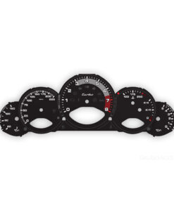 For Porsche 911 997.1 Turbo: Gauge Faces – OPTIONS – Black with White-Red Ring