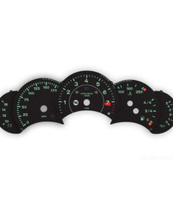 Custom Order: Porsche 911 996.1 Gauge Faces Set - Black with 356-Style Lettering + Custom Logo
