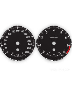 BMW Gauge Faces E87/ E81 - Low - 130i - 280 KM/H - 8000 RPM - Black