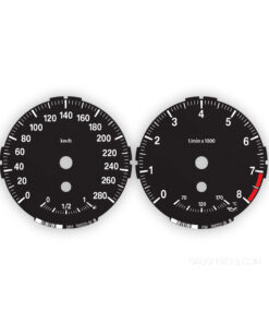 BMW Gauge Faces E87/ E81 - Low - 130i - 4 STRIPES - 8000 RPM - OPTIONS -Black