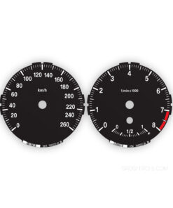 BMW Gauge Faces E87/ E81 - Low - 130i - 3 STRIPES - 8000 RPM - OPTIONS - Black