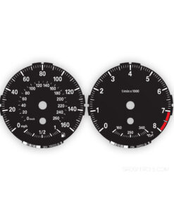 BMW Gauge Faces E88/ E82 - Low - 135i/135 is - 8000 RPM - OPTIONS - Black
