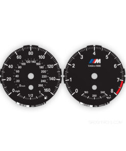 BMW M-Logo: Gauge Faces E88/E82 - Low - 135i/ 135is - 8000 RPM - OPTIONS - Black