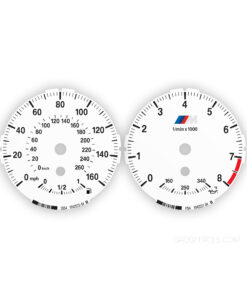 BMW M-Logo: Gauge Faces E88/E82 - Low - 135i/ 135is - 8000 RPM - OPTIONS - White
