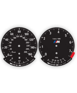BMW M-Logo: Gauge Faces E87/ E81/ E88/ E82 /E90/E91/E92/E93/ E84 - 7500 RPM - Black