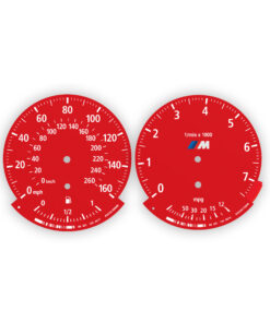 BMW M-Logo: Gauge Faces E87/ E81/ E88/ E82 /E90/E91/E92/E93/ E84 - 7500 RPM - Red