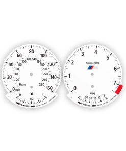 BMW M-Logo: Gauge Faces E87/ E81/ E88/ E82 /E90/E91/E92/E93/ E84 - 7500 RPM - White