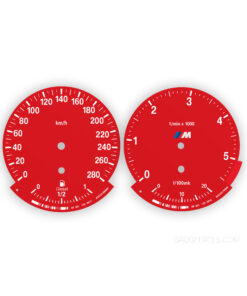 BMW M-Style: Gauge Faces E87/ E81/ E88/ E82 /E90/E91/E92/E93/ E84 - Diesel - OPTIONS - Red