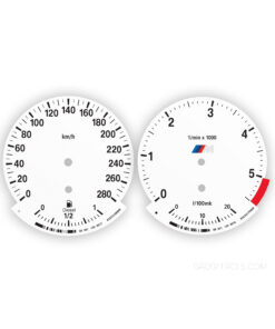 BMW M-Style: Gauge Faces E87/ E81/ E88/ E82 /E90/E91/E92/E93/ E84 - Diesel - OPTIONS - White