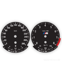 BMW M-Logo: Gauge Faces E87/ E81/ E88/ E82 /E90/E91/E92/E93/ E84 - 280 KMH - 8000 RPM - Black