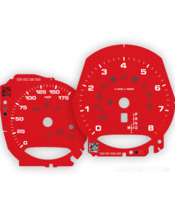 For Porsche 718 Boxster / Cayman 2.0L: Gauge Faces - OPTION - Guards Red
