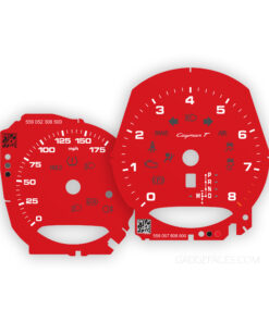 For Porsche 718 Cayman T 2.0: Gauge Faces - OPTION - Guards Red