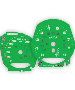 For Porsche 718 GTS 4.0 Boxster/Cayman: Gauge Faces - OPTIONS - OEM-Style - Python Green