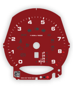 For Porsche 911 (991.1) / 981 Boxster / Cayman: Gauge Face Tachometer – OPTIONS – Burgundy