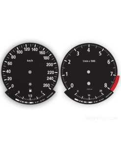 BMW Gauge Faces  E90 - 320si - OPTIONS - 8000 RPM - Black