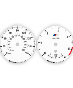 BMW M-Logo: Gauge Faces E87/ E81/ E88/ E82 /E90/E91/E92/E93/ E84 - Diesel - Low - OPTIONS - White