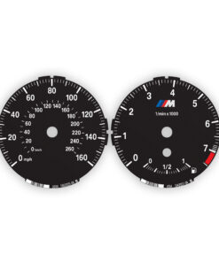 BMW M-Logo: Gauge Faces E87/ E81/ E88/ E82 /E90/E91/E92/E93/ E84 - Low - 7500 RPM - Black