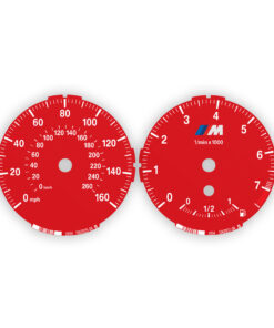 BMW M-Logo: Gauge Faces E87/ E81/ E88/ E82 /E90/E91/E92/E93/ E84 - Low - 7500 RPM - Red